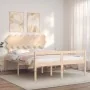 Bed for seniors with solid wood headboard 140x190cm by vidaXL, Beds and slatted bases - Ref: Foro24-3195526, Price: 154,95 €,...