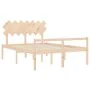 Bed for seniors with solid wood headboard 140x190cm by vidaXL, Beds and slatted bases - Ref: Foro24-3195526, Price: 154,95 €,...