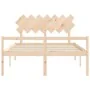 Bed for seniors with solid wood headboard 140x190cm by vidaXL, Beds and slatted bases - Ref: Foro24-3195526, Price: 154,95 €,...