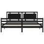 Bed frame with black solid wood headboard 200x200 cm by vidaXL, Beds and slatted bases - Ref: Foro24-3194075, Price: 183,96 €...