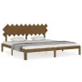 Honey brown solid wood bed frame and headboard 200x200 cm by vidaXL, Beds and slatted bases - Ref: Foro24-3193749, Price: 170...