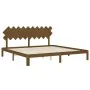 Honey brown solid wood bed frame and headboard 200x200 cm by vidaXL, Beds and slatted bases - Ref: Foro24-3193749, Price: 170...
