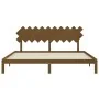 Honey brown solid wood bed frame and headboard 200x200 cm by vidaXL, Beds and slatted bases - Ref: Foro24-3193749, Price: 170...