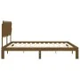 Honey brown solid wood bed frame and headboard 200x200 cm by vidaXL, Beds and slatted bases - Ref: Foro24-3193749, Price: 170...
