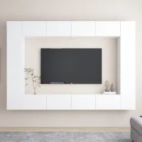 8-Piece White Chipboard TV Cabinet Set by vidaXL, TV Furniture - Ref: Foro24-3078670, Price: 482,40 €, Discount: %