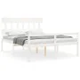 Cama personas mayores cabecero madera maciza blanco 160x200 cm de vidaXL, Camas y somieres - Ref: Foro24-3195427, Precio: 180...