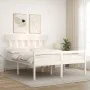 Elderly bed solid wood headboard white 160x200 cm by vidaXL, Beds and slatted bases - Ref: Foro24-3195427, Price: 183,21 €, D...