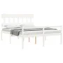 Cama personas mayores cabecero madera maciza blanco 160x200 cm de vidaXL, Camas y somieres - Ref: Foro24-3195427, Precio: 180...