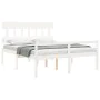 Elderly bed solid wood headboard white 160x200 cm by vidaXL, Beds and slatted bases - Ref: Foro24-3195427, Price: 183,21 €, D...