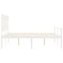Cama personas mayores cabecero madera maciza blanco 160x200 cm de vidaXL, Camas y somieres - Ref: Foro24-3195427, Precio: 180...