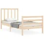 Estructura de cama con cabecero madera maciza 90x200 cm de vidaXL, Camas y somieres - Ref: Foro24-3193841, Precio: 86,91 €, D...