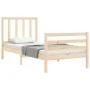 Estructura de cama con cabecero madera maciza 90x200 cm de vidaXL, Camas y somieres - Ref: Foro24-3193841, Precio: 86,91 €, D...