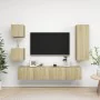 Living room TV set, 5-piece engineered oak Sonoma wood. by vidaXL, TV Furniture - Ref: Foro24-3079011, Price: 169,47 €, Disco...