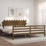 Honey brown solid wood bed frame and headboard 200x200 cm by vidaXL, Beds and slatted bases - Ref: Foro24-3195309, Price: 173...
