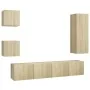Living room TV set, 5-piece engineered oak Sonoma wood. by vidaXL, TV Furniture - Ref: Foro24-3079011, Price: 169,47 €, Disco...