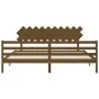 Honey brown solid wood bed frame and headboard 200x200 cm by vidaXL, Beds and slatted bases - Ref: Foro24-3195309, Price: 173...