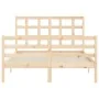 Bed frame with solid wood headboard 120x200 cm by vidaXL, Beds and slatted bases - Ref: Foro24-3193981, Price: 110,81 €, Disc...