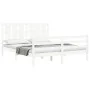 Estructura de cama con cabecero madera maciza blanco 160x200 cm de vidaXL, Camas y somieres - Ref: Foro24-3194127, Precio: 15...