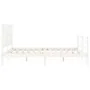 White solid wood bed frame with headboard 160x200 cm by vidaXL, Beds and slatted bases - Ref: Foro24-3194127, Price: 153,13 €...