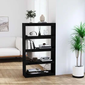 Shelf / room divider in black pine wood 80x30x135.5 cm by vidaXL, Bookcases and shelves - Ref: Foro24-808197, Price: 66,99 €,...
