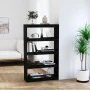Shelf / room divider in black pine wood 80x30x135.5 cm by vidaXL, Bookcases and shelves - Ref: Foro24-808197, Price: 66,99 €,...