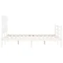White solid wood bed frame with headboard 120x200 cm by vidaXL, Beds and slatted bases - Ref: Foro24-3195152, Price: 119,91 €...