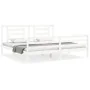 White solid wood bed frame with headboard 200x200 cm by vidaXL, Beds and slatted bases - Ref: Foro24-3194722, Price: 153,85 €...