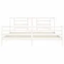 White solid wood bed frame with headboard 200x200 cm by vidaXL, Beds and slatted bases - Ref: Foro24-3194722, Price: 153,85 €...