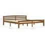 Solid pine wood bed frame honey brown 200x200 cm by vidaXL, Beds and slatted bases - Ref: Foro24-322081, Price: 114,33 €, Dis...