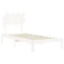 White solid wood bed frame with headboard 90x200 cm by vidaXL, Beds and slatted bases - Ref: Foro24-3193712, Price: 102,78 €,...