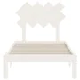 White solid wood bed frame with headboard 90x200 cm by vidaXL, Beds and slatted bases - Ref: Foro24-3193712, Price: 102,78 €,...
