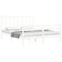 White solid wood bed frame with headboard 160x200 cm by vidaXL, Beds and slatted bases - Ref: Foro24-3193867, Price: 136,67 €...
