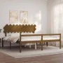 Cama personas mayores cabecero madera marrón miel 200x200 cm de vidaXL, Camas y somieres - Ref: Foro24-3195569, Precio: 182,7...