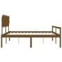 Cama personas mayores cabecero madera marrón miel 200x200 cm de vidaXL, Camas y somieres - Ref: Foro24-3195569, Precio: 182,7...