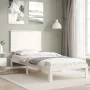 Weißer Massivholzbettrahmen mit Kopfteil 90x200 cm von vidaXL, Betten und Lattenroste - Ref: Foro24-3193647, Preis: 117,19 €,...