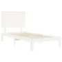 Weißer Massivholzbettrahmen mit Kopfteil 90x200 cm von vidaXL, Betten und Lattenroste - Ref: Foro24-3193647, Preis: 117,19 €,...