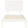 Weißer Massivholzbettrahmen mit Kopfteil 90x200 cm von vidaXL, Betten und Lattenroste - Ref: Foro24-3193647, Preis: 117,19 €,...