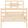 Bed frame with solid wood headboard 90x200 cm by vidaXL, Beds and slatted bases - Ref: Foro24-3194426, Price: 91,50 €, Discou...