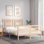 Bed frame with solid wood headboard 120x200 cm by vidaXL, Beds and slatted bases - Ref: Foro24-3194566, Price: 116,77 €, Disc...