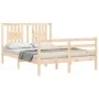 Bed frame with solid wood headboard 120x200 cm by vidaXL, Beds and slatted bases - Ref: Foro24-3194566, Price: 116,77 €, Disc...