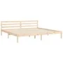 Bed frame with solid wood headboard 200x200 cm by vidaXL, Beds and slatted bases - Ref: Foro24-3194136, Price: 150,34 €, Disc...