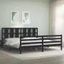 Bettgestell mit schwarzem Massivholzkopfteil 200x200 cm von vidaXL, Betten und Lattenroste - Ref: Foro24-3194140, Preis: 181,...