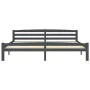 Solid pine wood bed frame dark grey 200x200 cm by vidaXL, Beds and slatted bases - Ref: Foro24-322095, Price: 114,15 €, Disco...