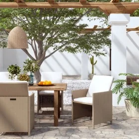 Garden chairs with cushions, 4 units, synthetic beige rattan by vidaXL, Garden chairs - Ref: Foro24-316777, Price: 223,86 €, ...