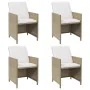 Gartenstühle mit Kissen 4 Einheiten synthetisches Rattan beige von vidaXL, Gartenstühle - Ref: Foro24-316777, Preis: 223,85 €...