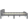 Solid pine wood bed frame dark grey 200x200 cm by vidaXL, Beds and slatted bases - Ref: Foro24-322095, Price: 114,15 €, Disco...