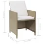 Garden chairs with cushions, 4 units, synthetic beige rattan by vidaXL, Garden chairs - Ref: Foro24-316777, Price: 223,86 €, ...