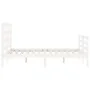 White solid wood bed frame with headboard 140x190 cm by vidaXL, Beds and slatted bases - Ref: Foro24-3193967, Price: 129,40 €...
