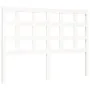 White solid wood bed frame with headboard 140x190 cm by vidaXL, Beds and slatted bases - Ref: Foro24-3193967, Price: 129,40 €...