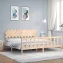Estructura de cama con cabecero madera maciza 200x200 cm de vidaXL, Camas y somieres - Ref: Foro24-3193486, Precio: 145,35 €,...
